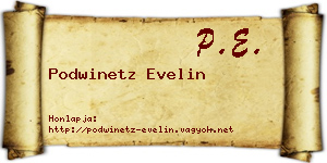 Podwinetz Evelin névjegykártya