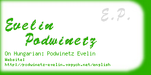 evelin podwinetz business card